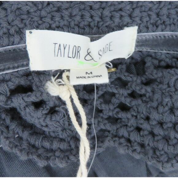 Urban Taylor & Sage  Gray Crochet Bralette Top Medium Knit Halter Crunchy - Picture 5 of 6